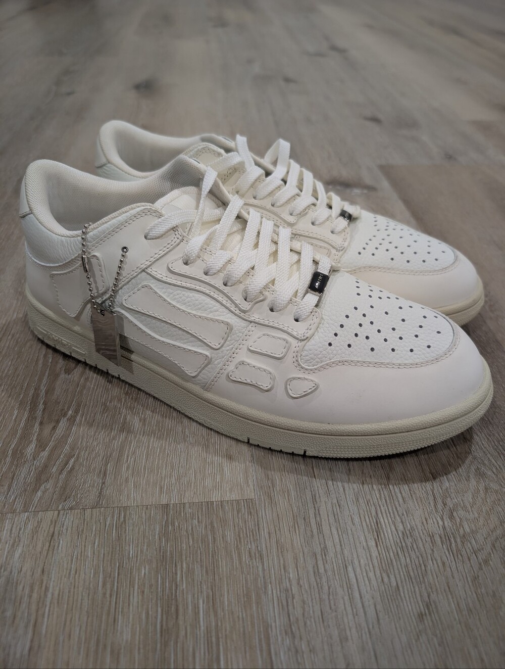 AMIRI Skeleton Low-Top Leather Sneakers White Size 12